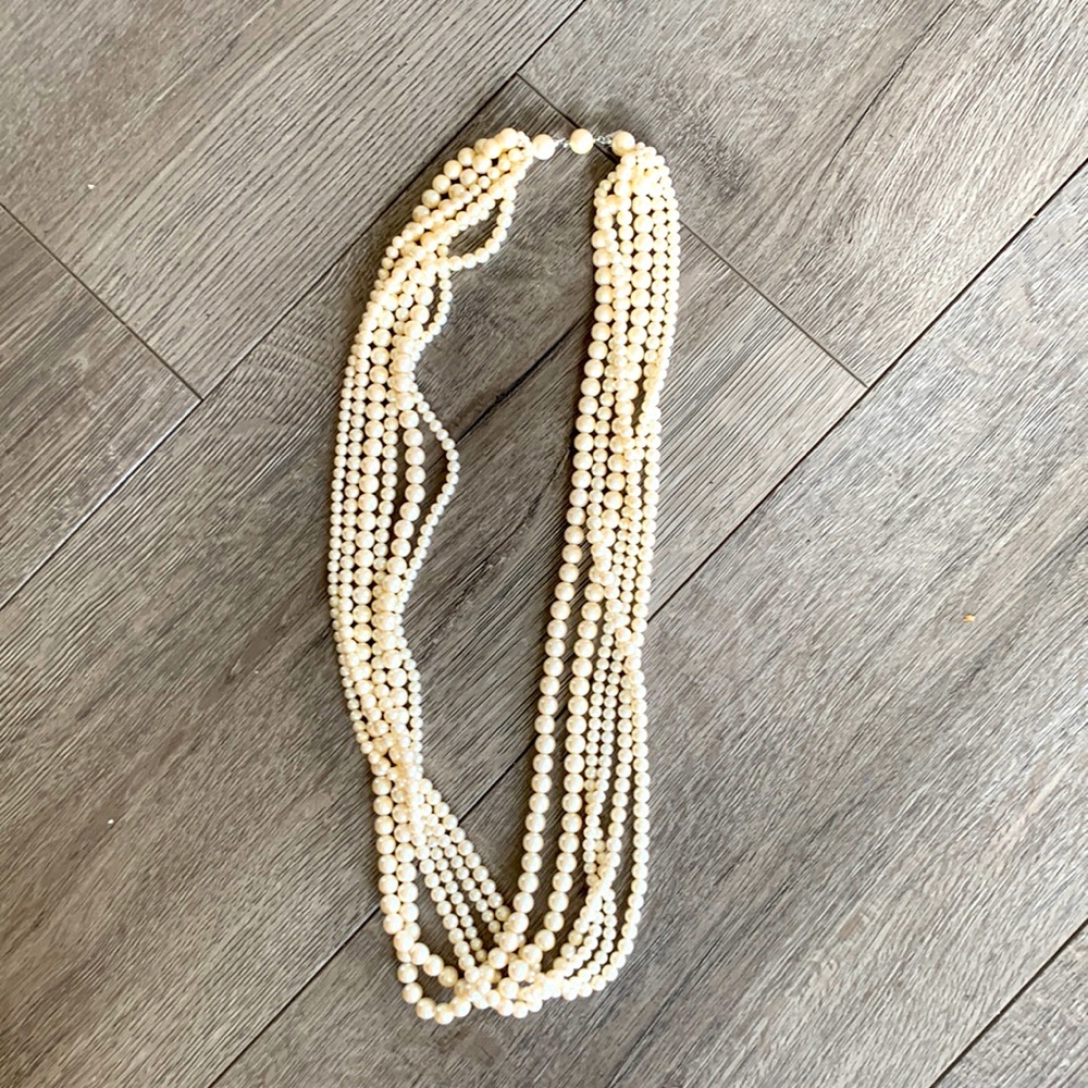 Vintage Marvella 6 strand pearl necklace. 28”.